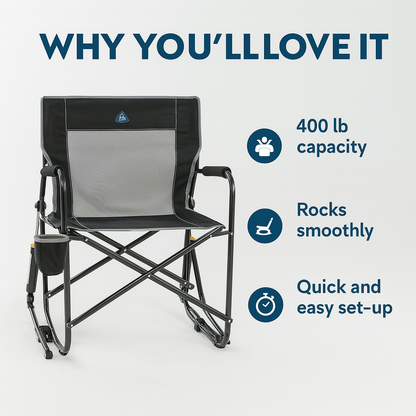 Rock Anywhere: GCI Outdoor Freestyle Rocker XL Chair | Core Promise | Fast Shipping